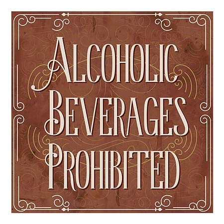 Cgsignlab | משקאות אלכוהוליים אסורים -קלף ויקטוריאני נצמד חלון | 16 x16
